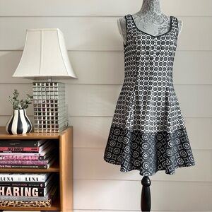 Betsey Johnson Dress Y2K Black and White Lace Skater Dress size 6